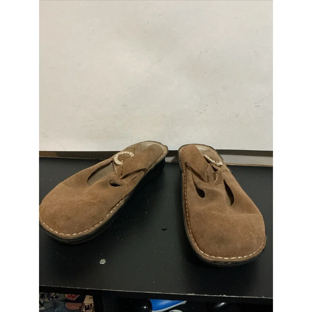 Alegria Seville Brown Suede Sparkle Clogs 41 (us 10)